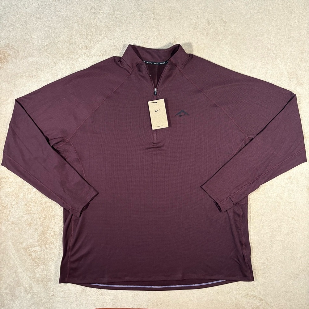 Nike Trail Running Top Men's XXL Maroon Dri-FIT 1/2-Zip‎ -FV9994-652